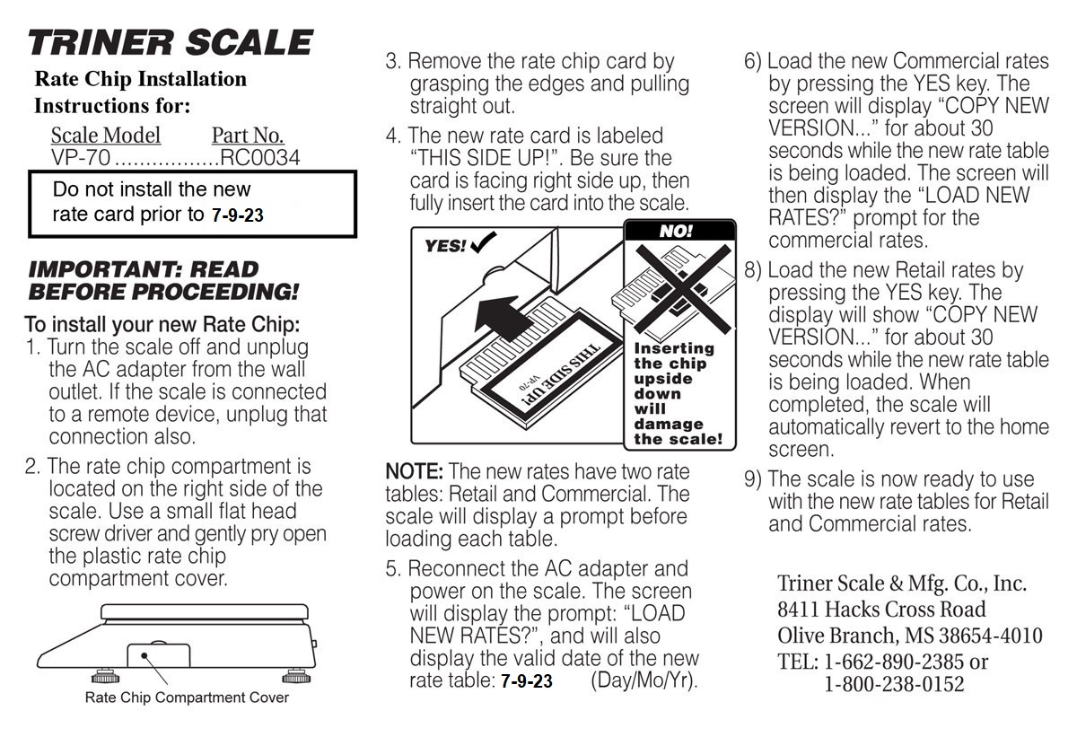 Triner Scale Airport Baggage Scales